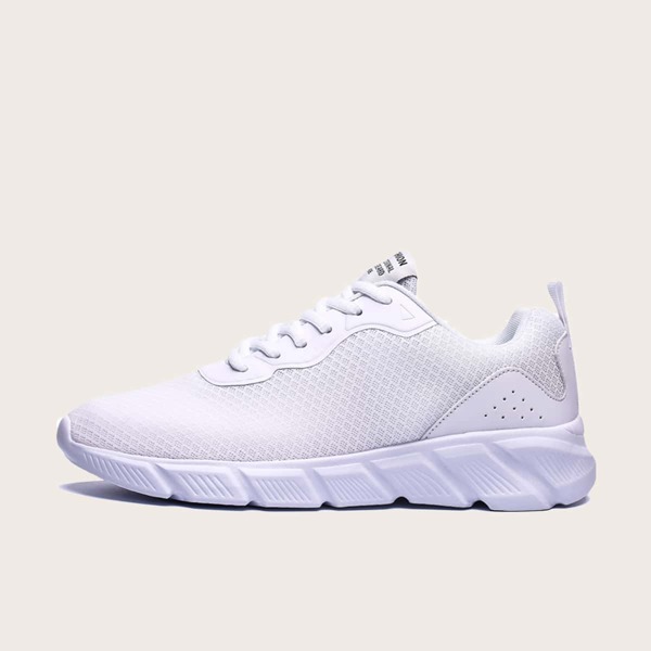 

Men Lace Up Front Breathable Sneakers, White