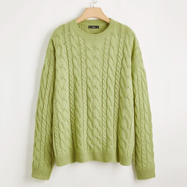 

Plus Cable Knit Sweater, Pastel green