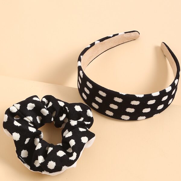 

Two Tone Scrunchie & Hair Hoop, Black
