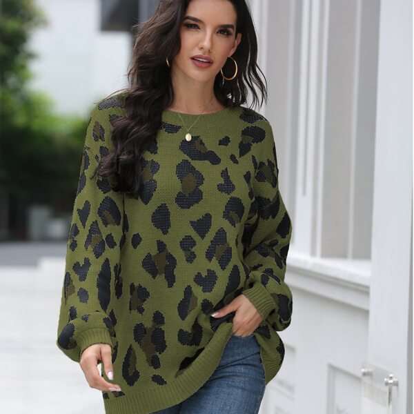 

Allover Print Drop Shoulder Sweater, Multicolor
