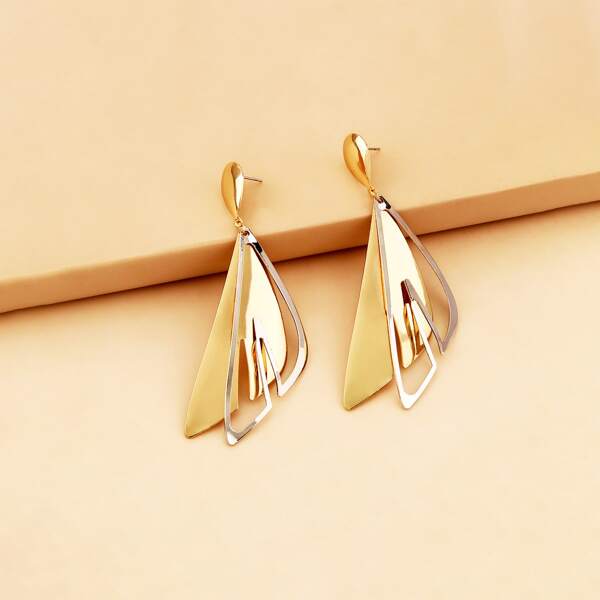 

Hollow Out Metal Drop Earrings, Multicolor