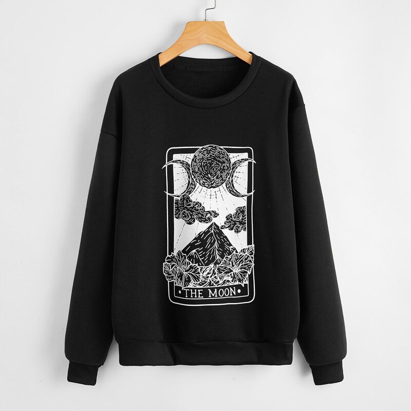 

Letter Moon Graphic Sweatshirt, Black