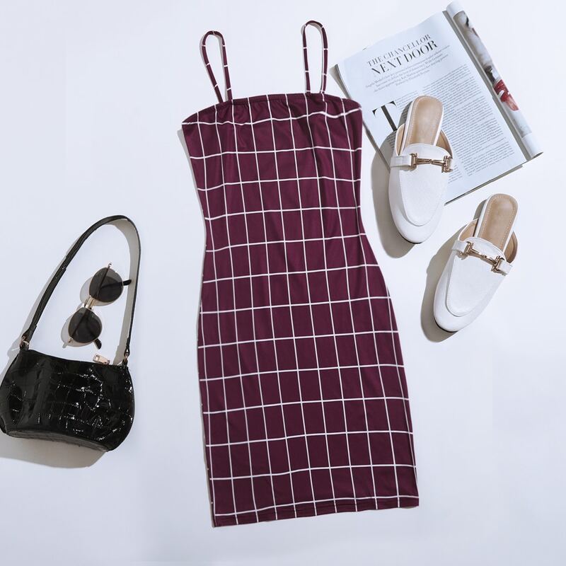 

Plaid cami Dress, Multicolor