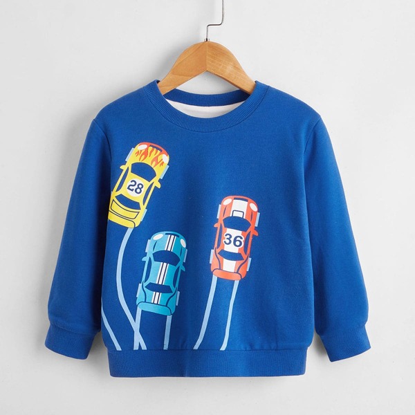 

Toddler Boys Racing Car Print Sweatshirt, Blue