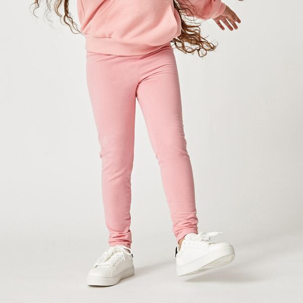 

Girls Solid Leggings, Baby pink