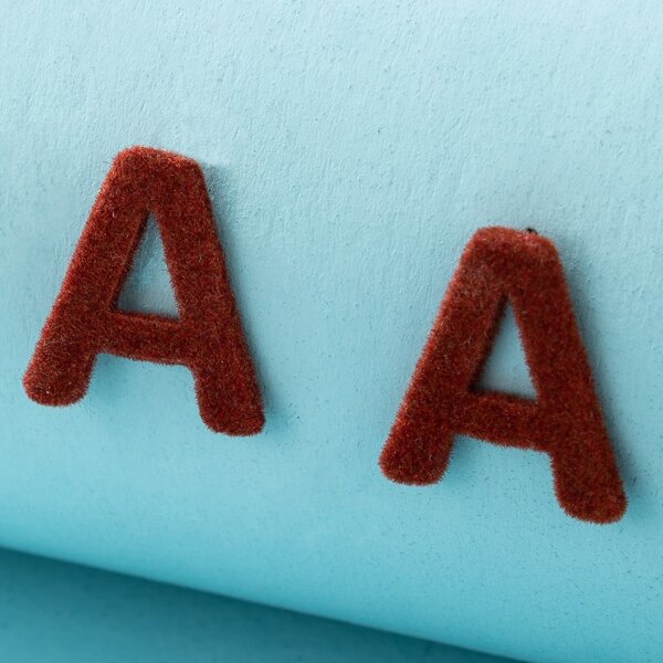 

Letter Stud Earrings, Coffee brown
