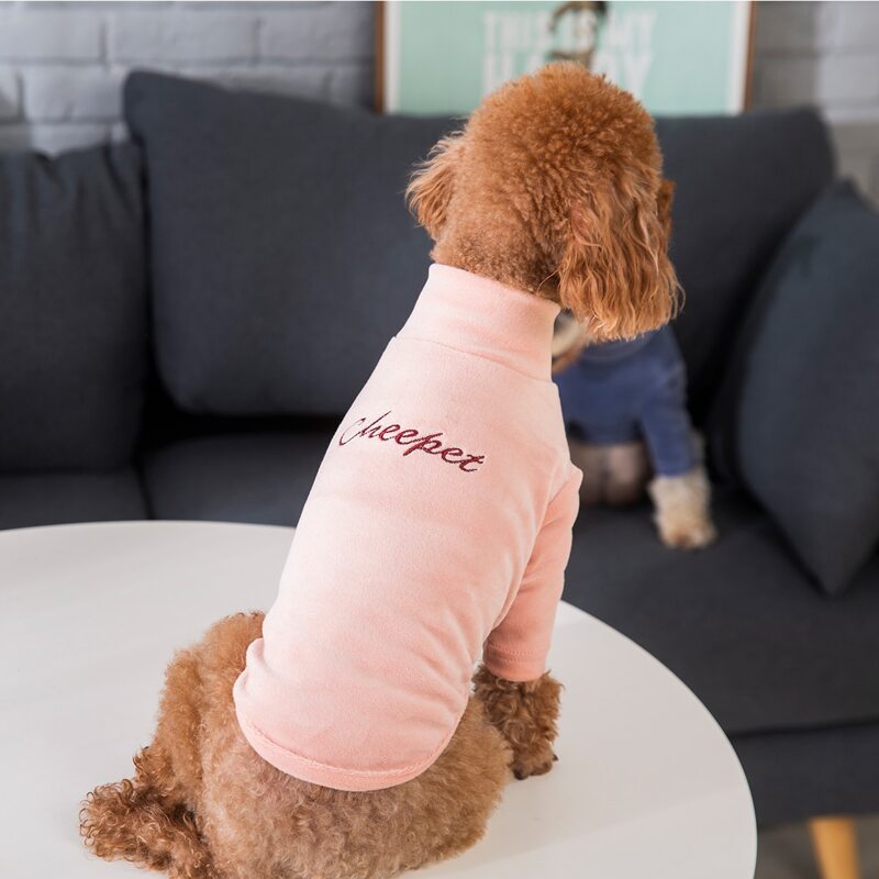 

Letter Embroidered Dog Top, Pink