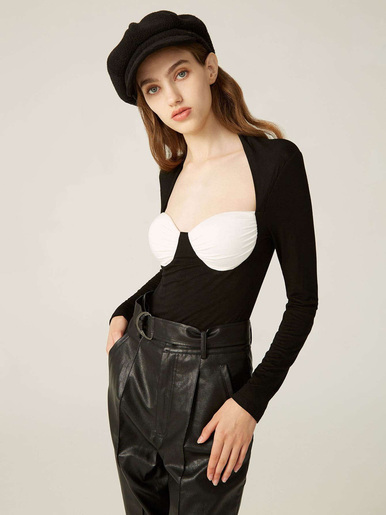 SPANDEX SLIM BUSTIER TOP thumbnail