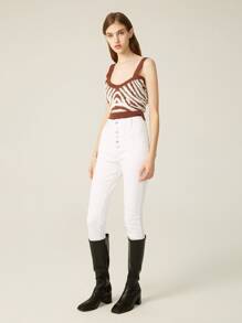 SHEIN Zebra Striped Sweater Vest - Multicolor - View 9