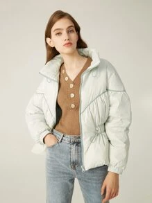 MOTF PREMIUM DRAWSTRING WAIST DOWN COAT - Mint Green - View 6