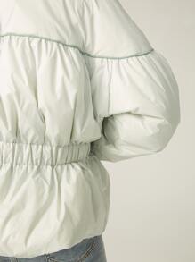 MOTF PREMIUM DRAWSTRING WAIST DOWN COAT - Mint Green - View 9