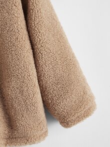 SHEIN Boys Letter Embroidery Colourblock Teddy Coat - Multicolor - View 3