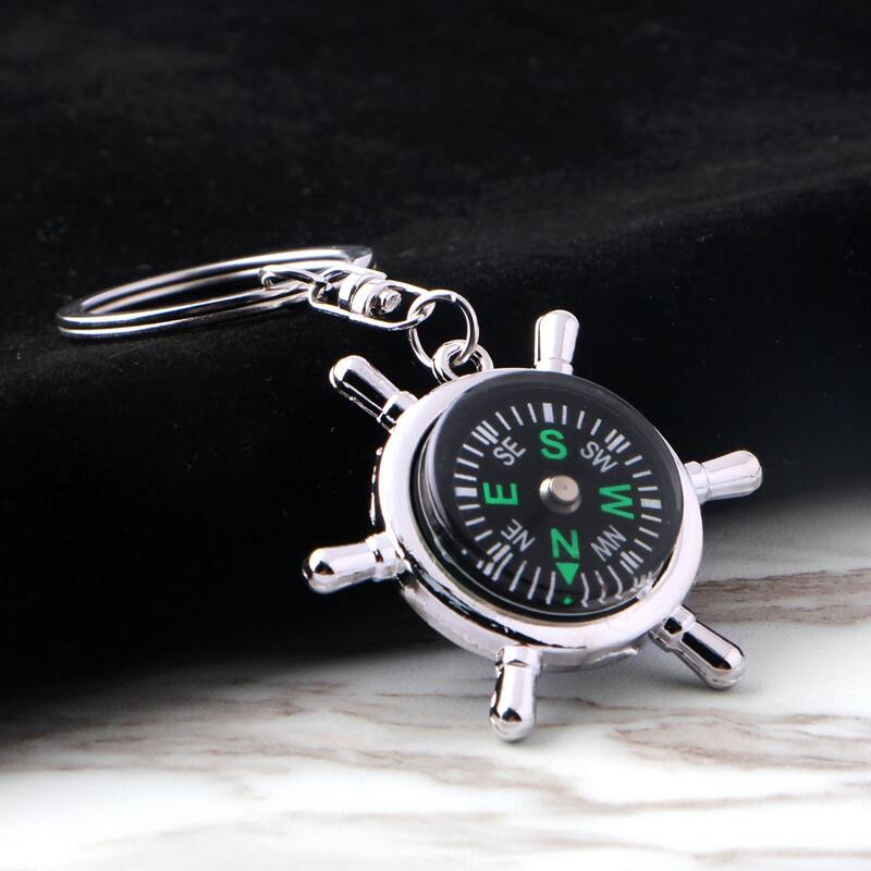 

1pc Compass Design Keychain, Multicolor