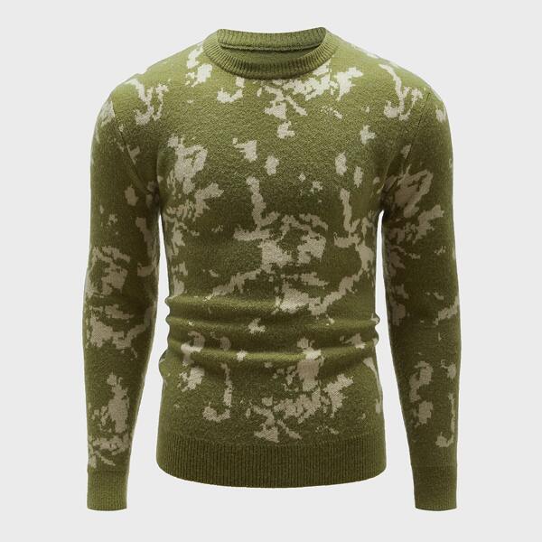 

Men Crew Neck Sweater, Army green