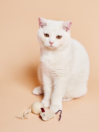2pcs Mouse Shaped Plush Cat Toy