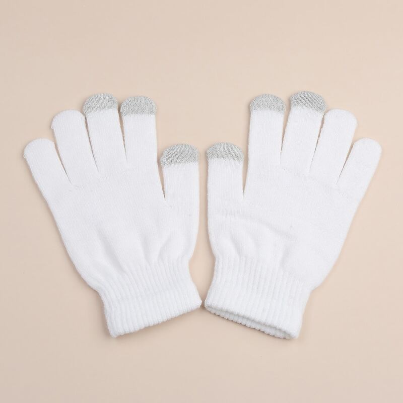 

Simple Knit Gloves, White