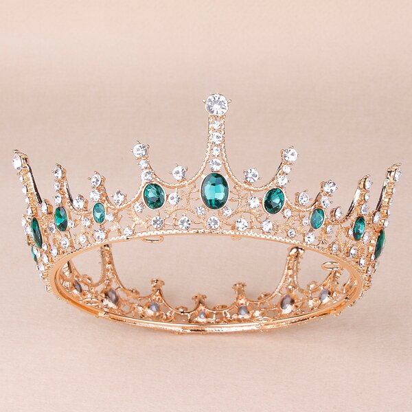 

Rhinestone Decor Crown Design Hair Accessory, Green