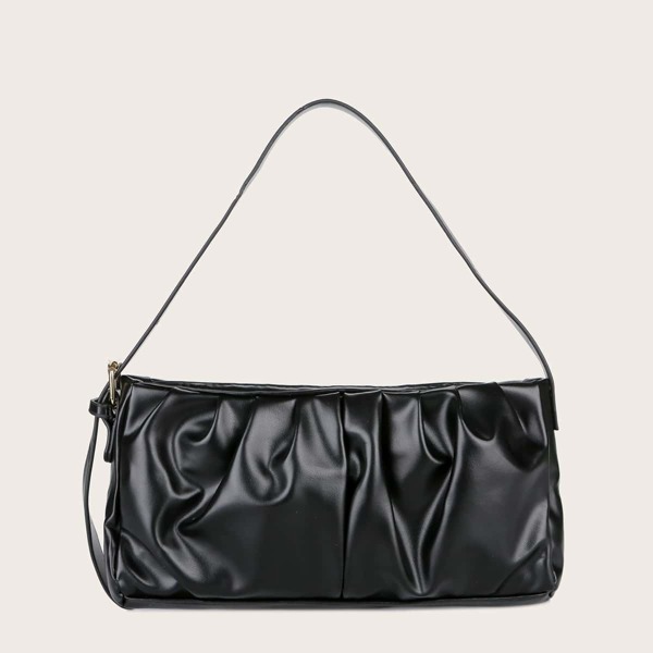 

Minimalist Ruched Bag, Black