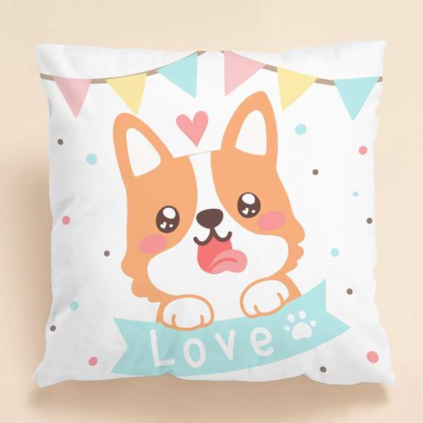 

Kids Fox Print Cushion Cover Without Filler, Multicolor