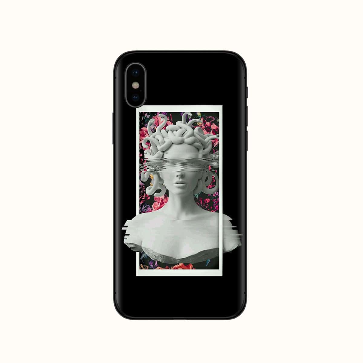 

Statue Pattern Phone Case, Black