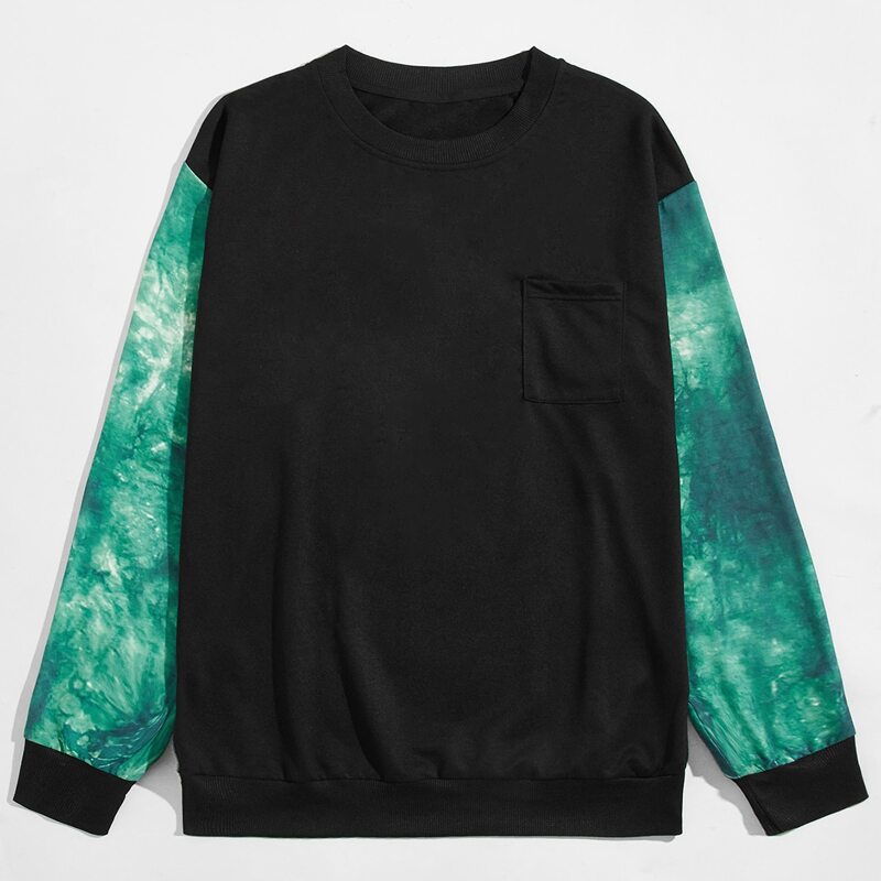 

Guys Tie Dye Sleeve Sweatshirt, Black