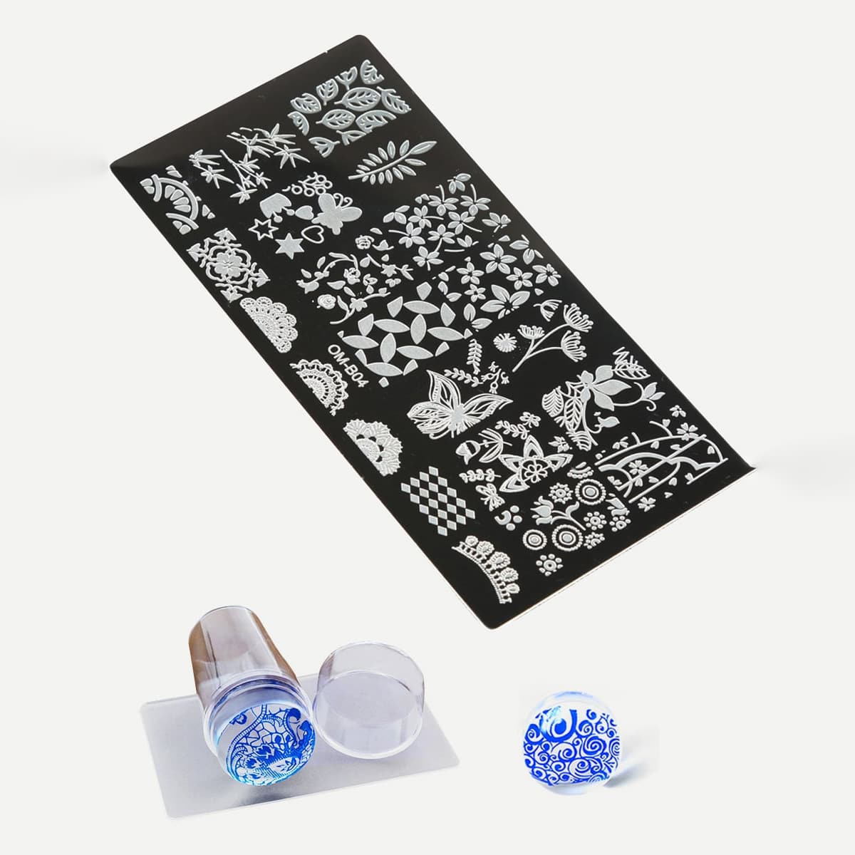 

1sheet Floral Nail Stamping Plate, Silver