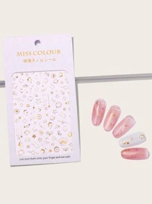 1 hoja pegatina de arte de uña con patrón de estrella