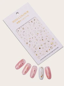 1 hoja pegatina de arte de uña con patrón de estrella