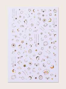 1 hoja pegatina de arte de uña con patrón de estrella