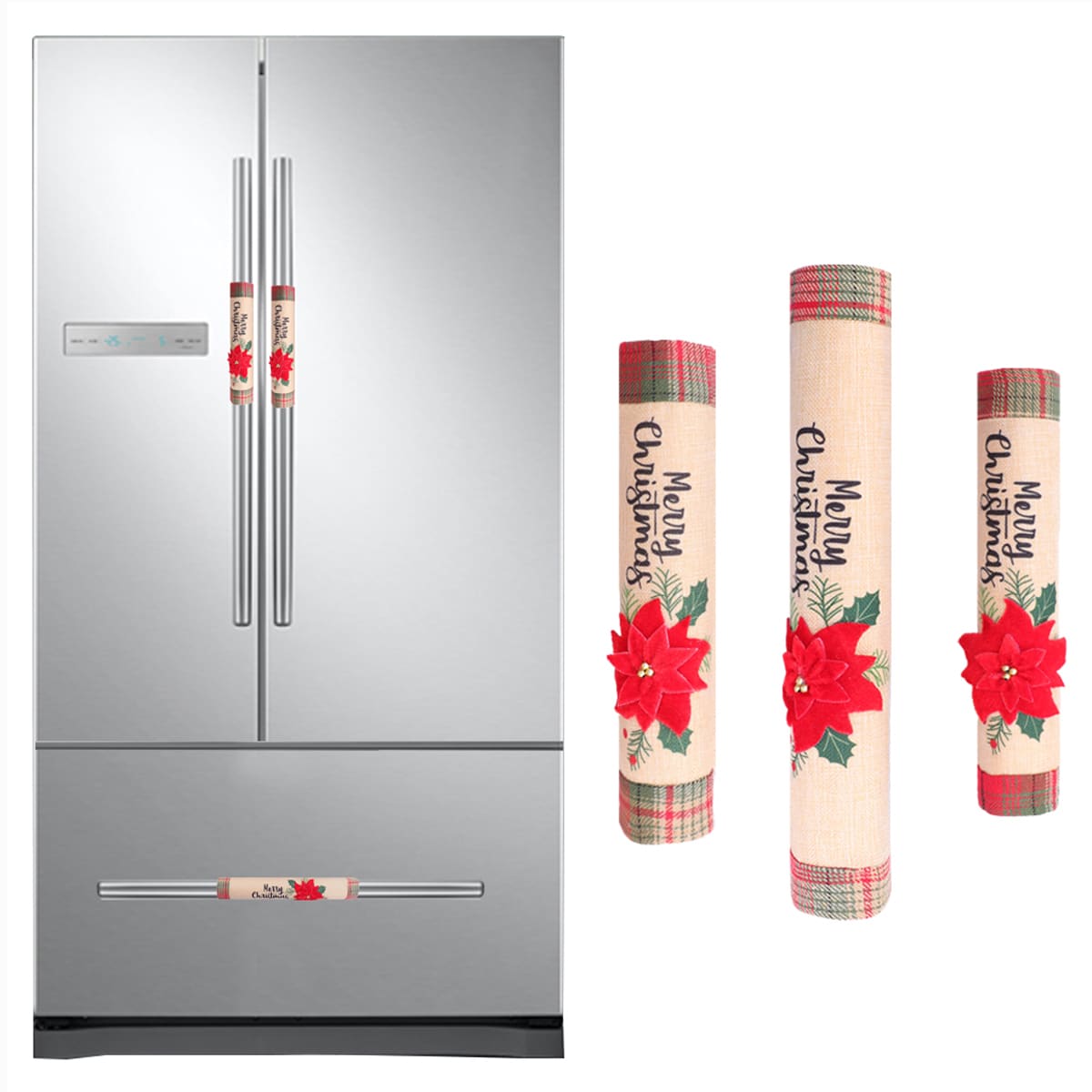 

3pcs Christmas Fridge Handle Cover, Multicolor