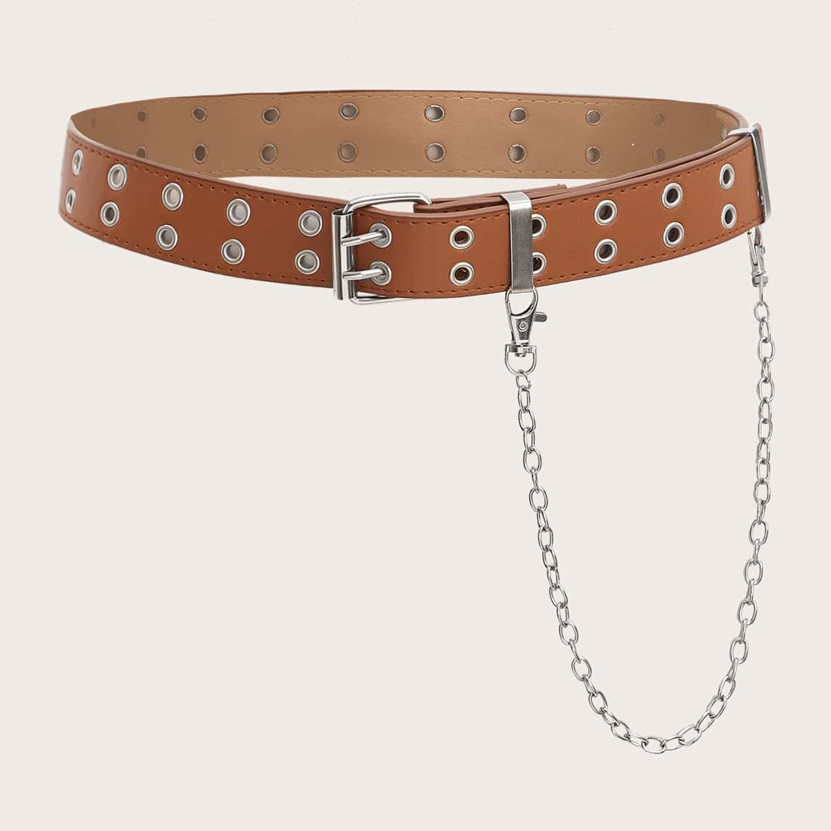 

Grommet Buckle Belt & Pants Chain, Brown