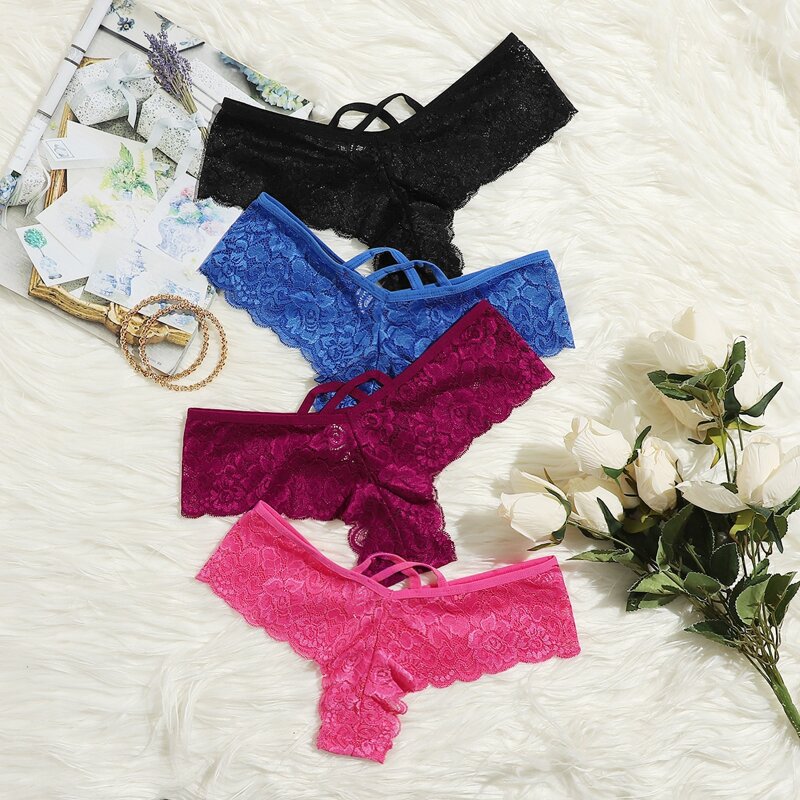 

4pack Lace Panty Set, Multicolor