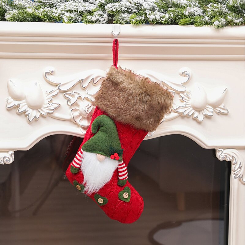 

1pc Christmas Sock Shaped Gift Bag, Red