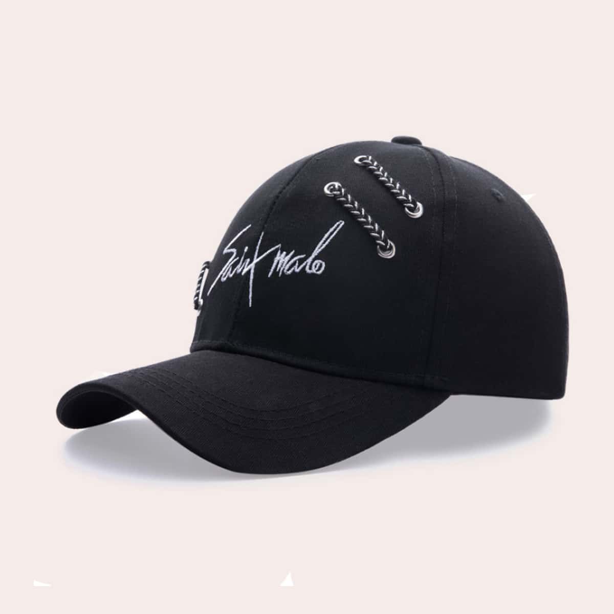 

Guys Letter Embroidery Baseball Cap, Black