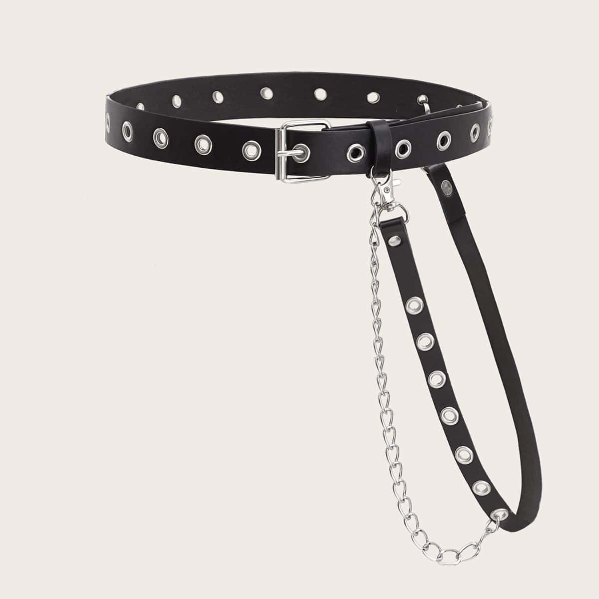 

Grommet Buckle Belt & Pants Chain, Black