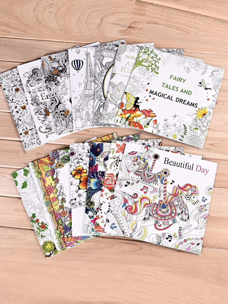 1pack Random Pattern Coloring Book