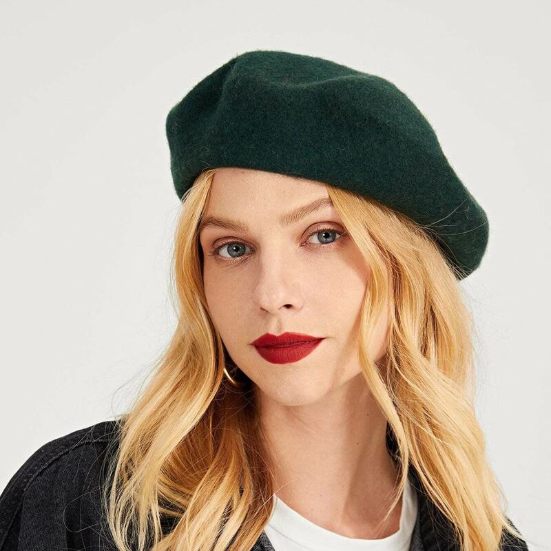 

Simple Solid Beret, Dark green