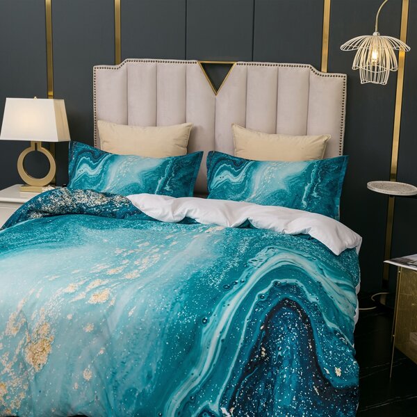 

Marble Pattern Bedding Set Without Filler, Multicolor