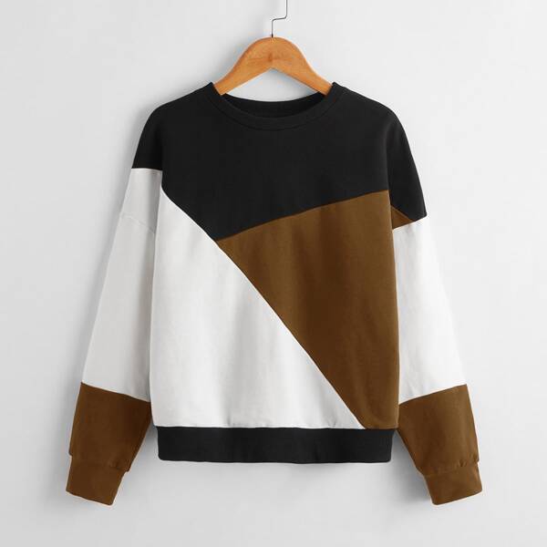 

Boys Drop Shoulder Colorblock Pullover, Multicolor