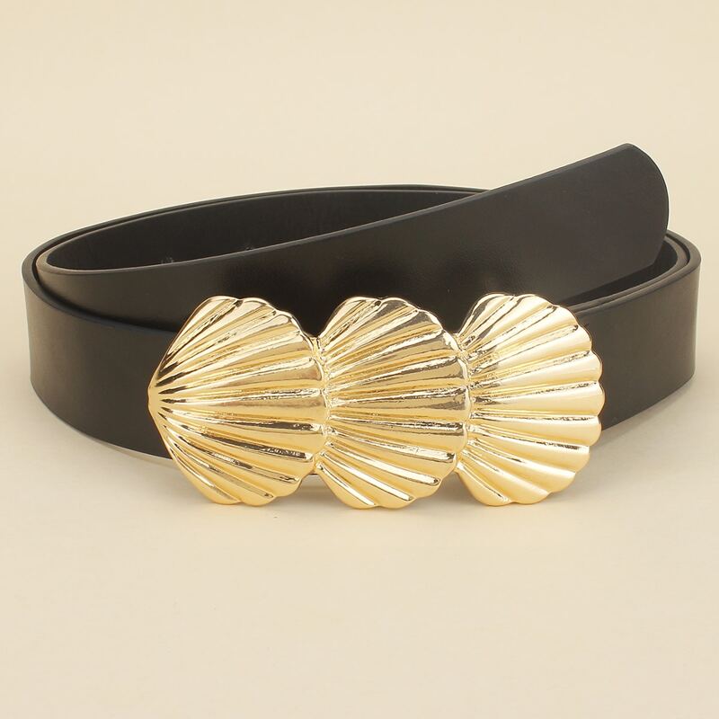 

Shell Buckle Belt, Black