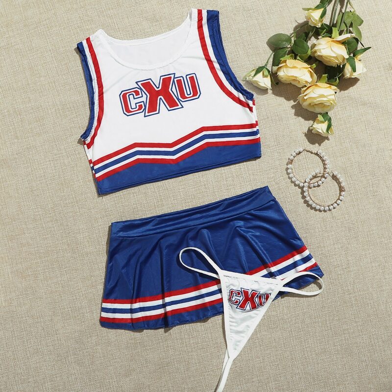 

3pcs Letter Graphic Cheerleader Costume, Multicolor