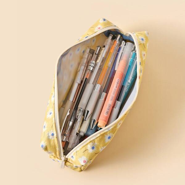 

Flower Print Pencil Case, Yellow