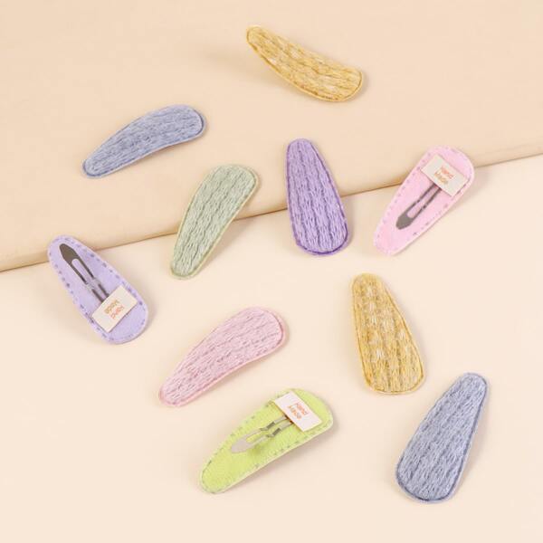 

10pcs Toddler Girls Knit Hair Clip, Multicolor