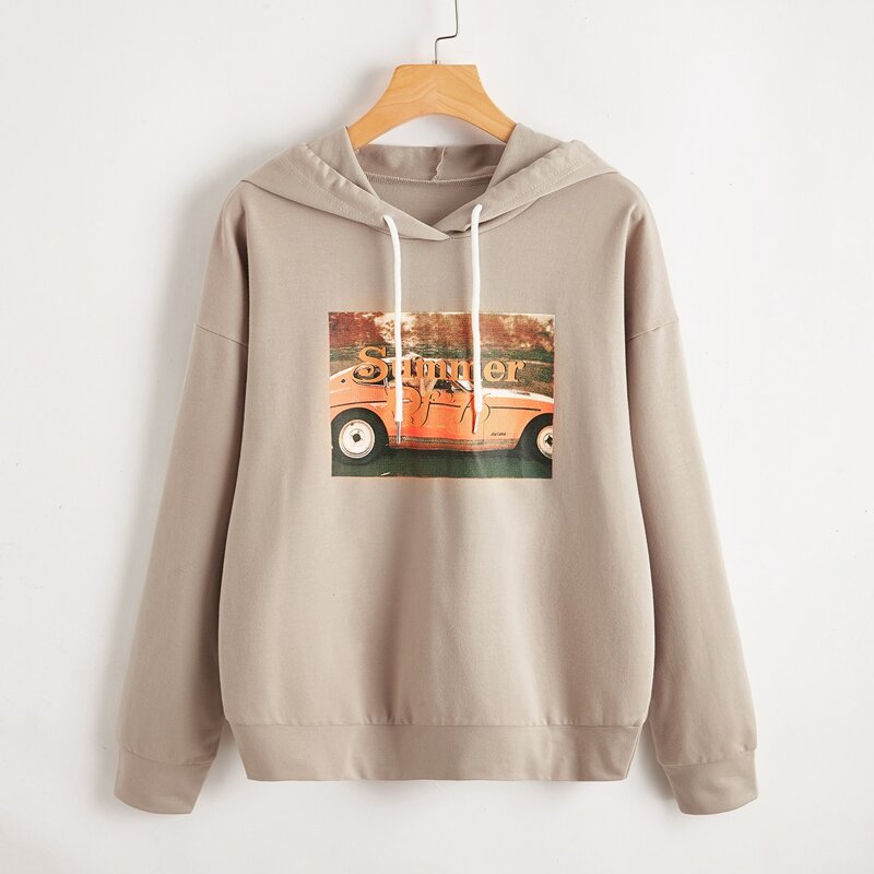 

Car Graphic Hoodie, Khaki