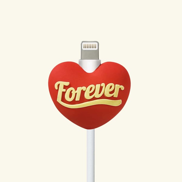 

Heart Design Data Cable Protector, Red