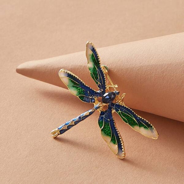 

Dragonfly Design Brooch, Green