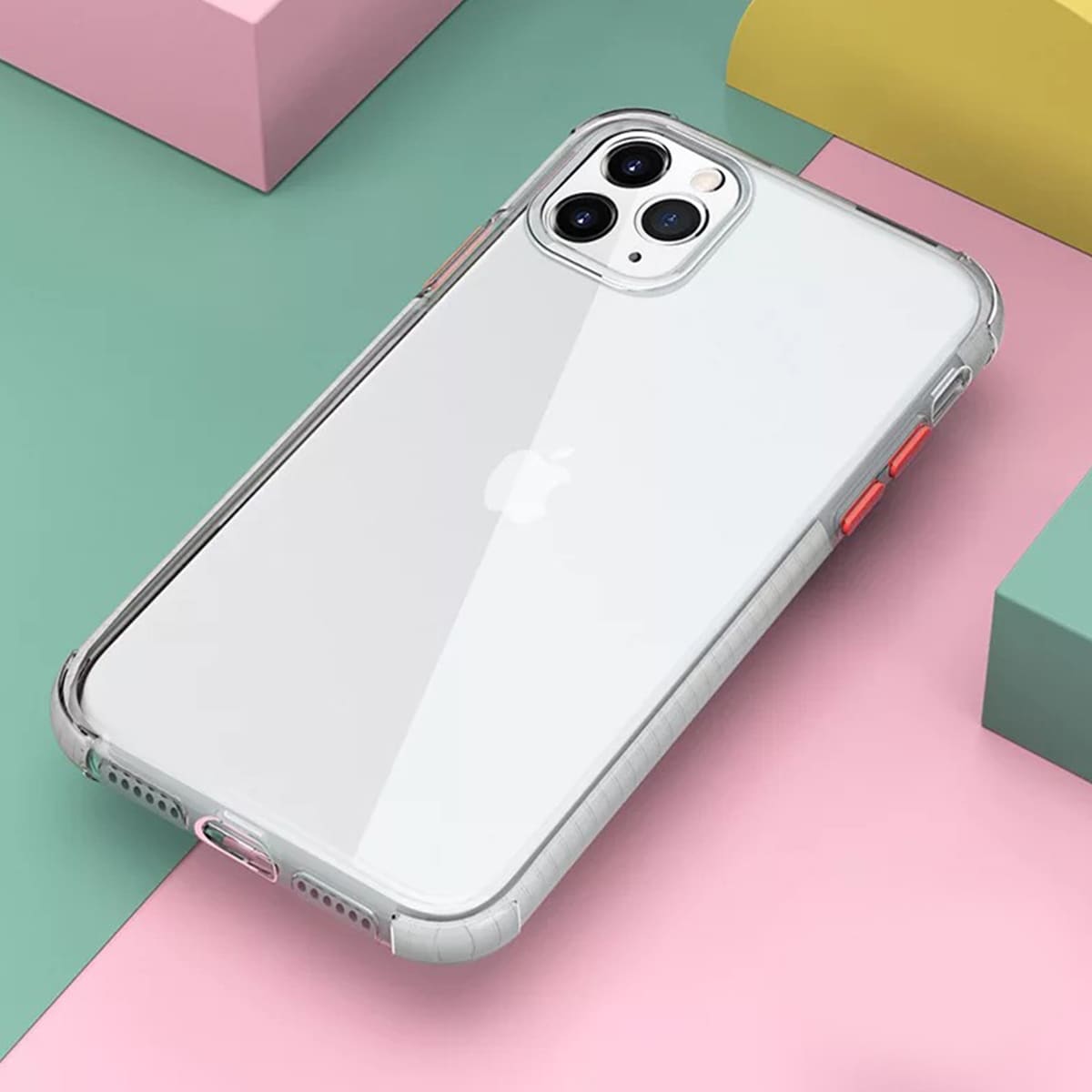 

Colorful Margin Clear iPhone Case, White