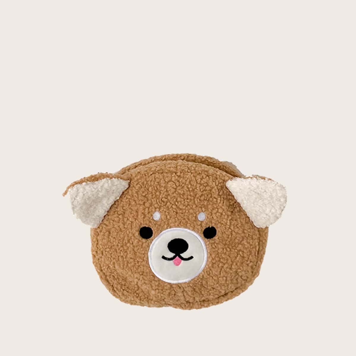 

Cartoon Fluffy Round Crossbody Bag, Brown