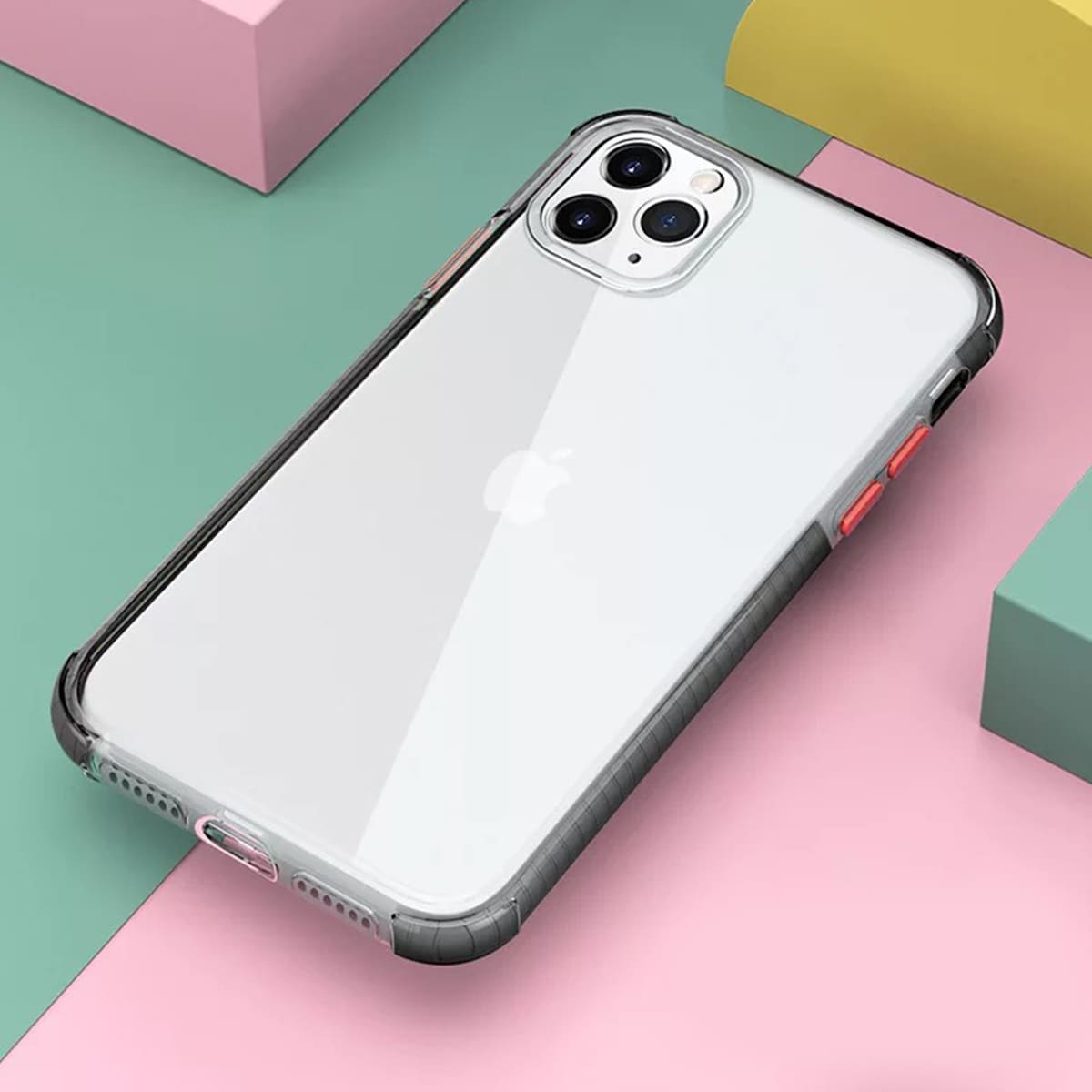 

Colorful Margin Clear iPhone Case, Black