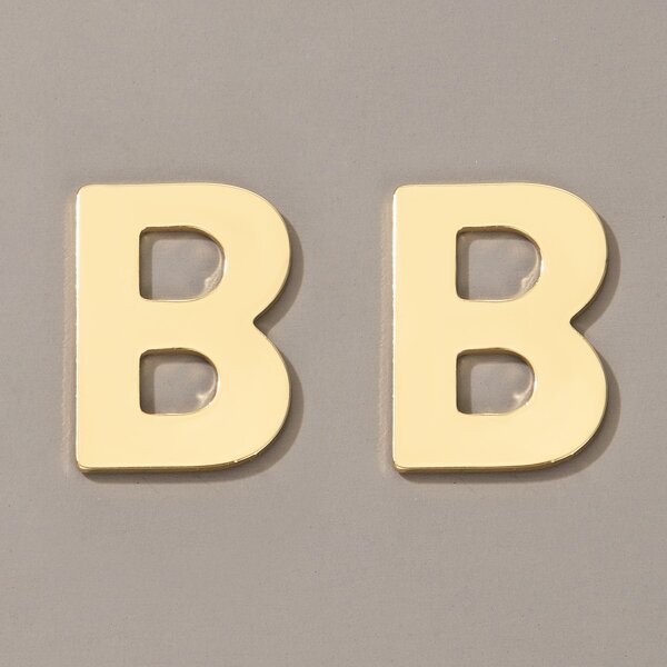 

Letter Design Stud Earrings, Gold